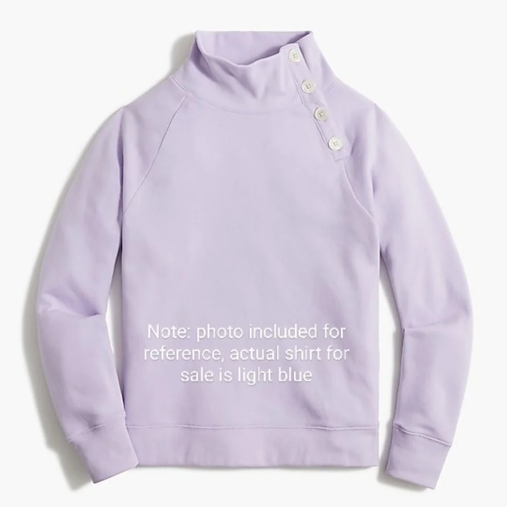 BNWT J Crew Factory light blue sweater w button detail - Picture 3 of 6